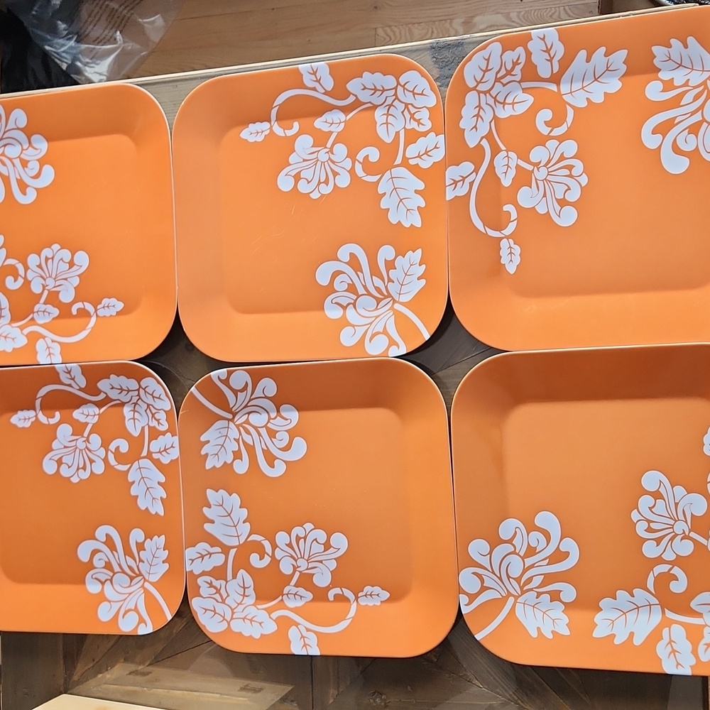 Melamine Square Dinner Plates Set Of 6 Thanksgiving Fall Autumn Leaves Target